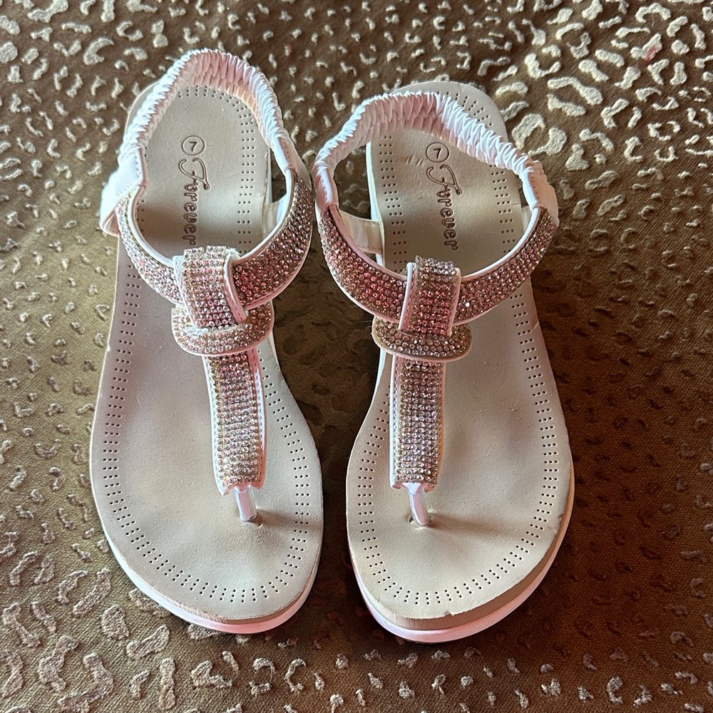 Elegant Rhinestone Sandals - White